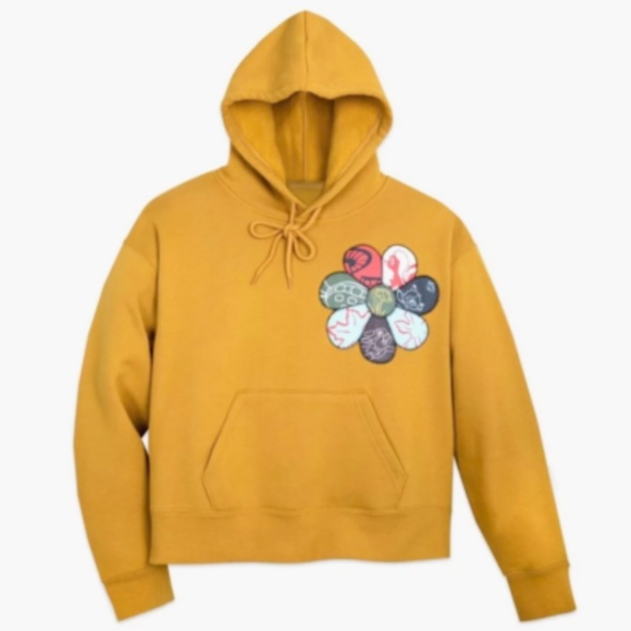 Disney Parks Bambi Pullover Hoodie Womens XL Patch Design Yellow - Picture 1 of 9